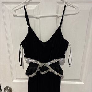 Elegant Black Dress with Silver Accents